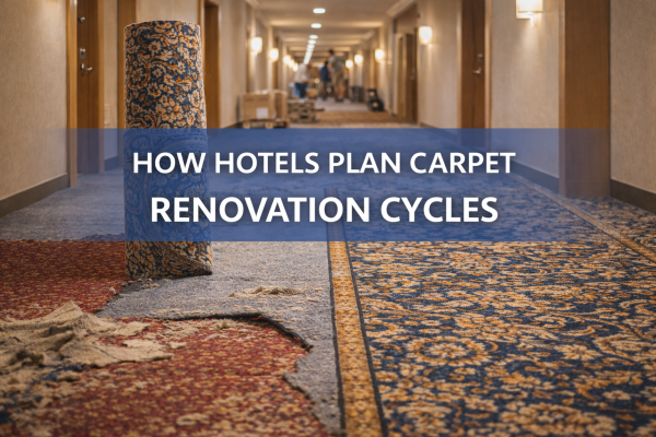 hotel corridor carpet replacement during hospitality renovation project